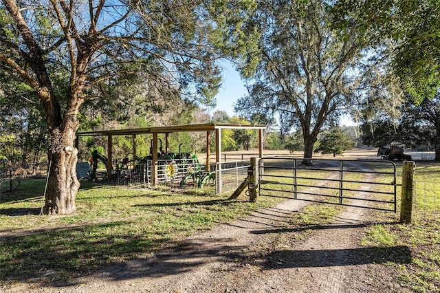 exterior space featuring a rural view