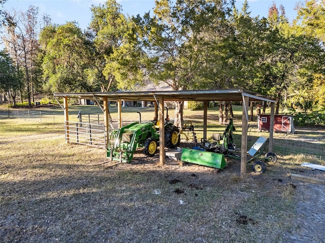 exterior space featuring an outbuilding