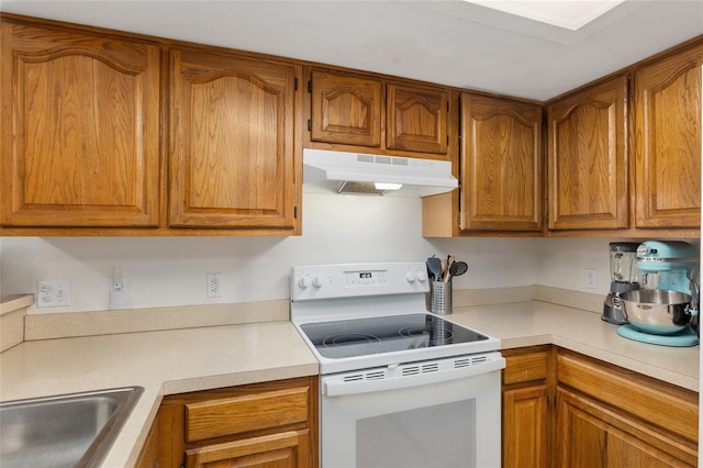 kitchen with electric range