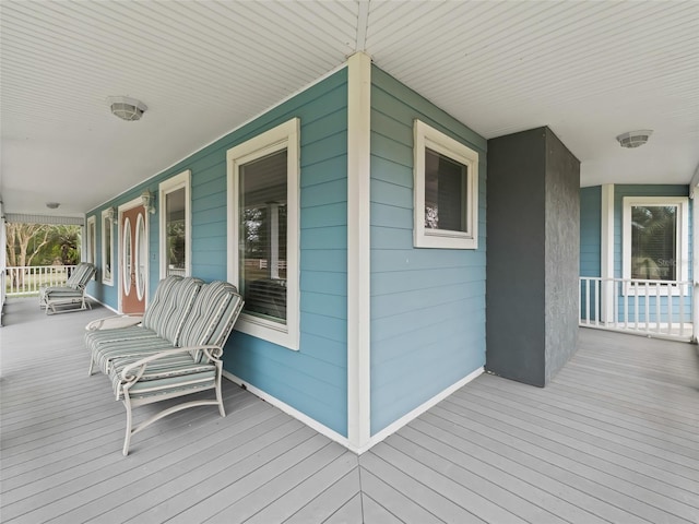 wooden deck with covered porch