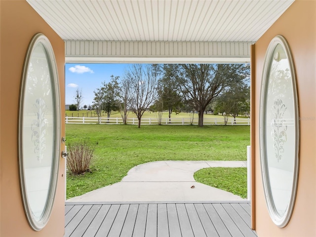 doorway with a rural view