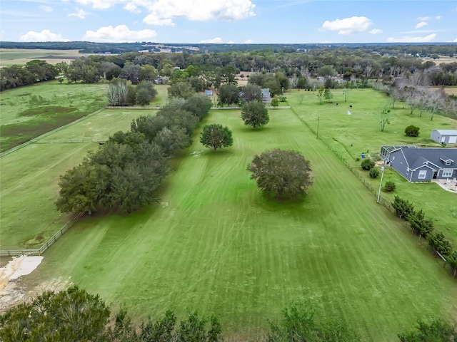 aerial view with a rural view