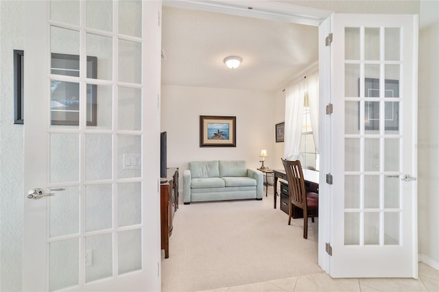 interior space with light colored carpet