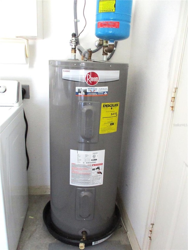 utilities with washer / dryer and water heater