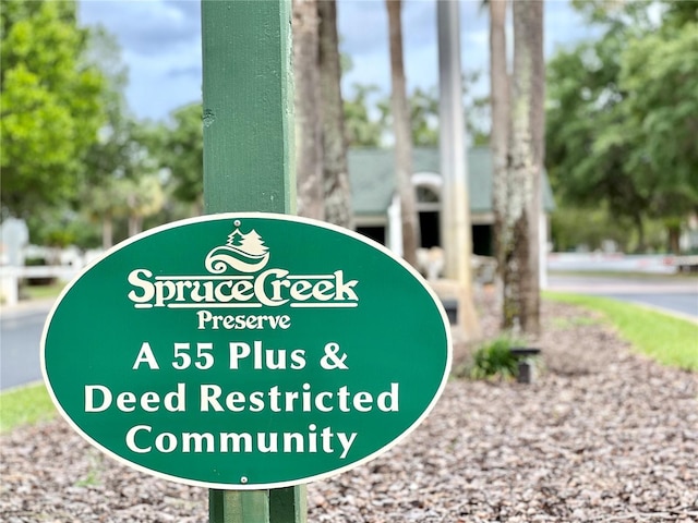 view of community sign