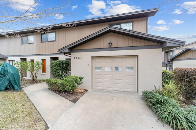 view of front of home with a garage