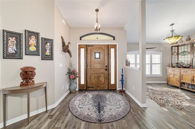 foyer featuring dark hardwood / wood-style flooring