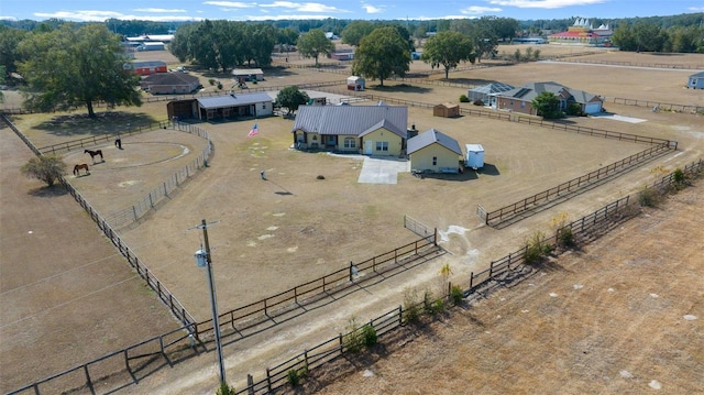 drone / aerial view featuring a rural view