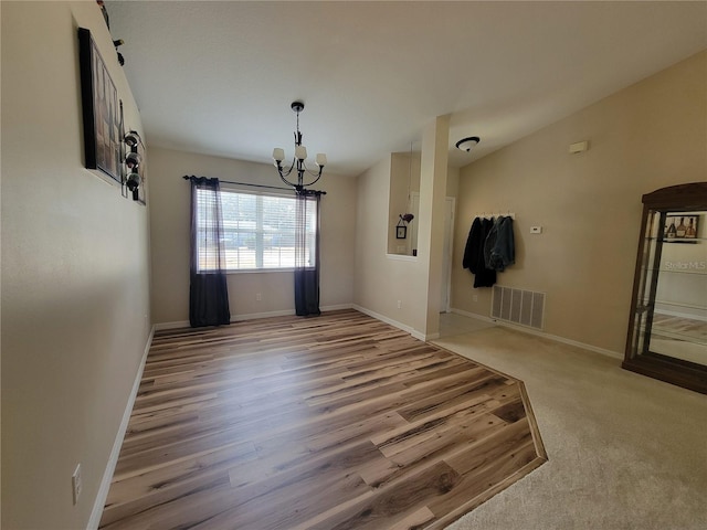 interior space featuring a notable chandelier