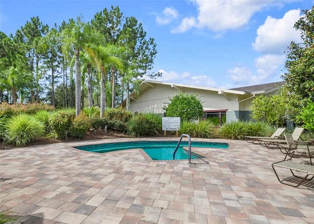 view of pool featuring a patio