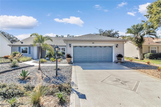 ranch-style home with a garage