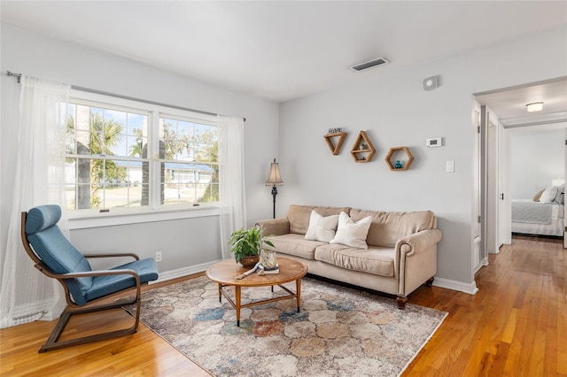 living room featuring hardwood / wood-style flooring