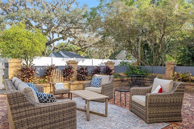 view of patio with outdoor lounge area