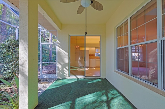 view of patio / terrace featuring ceiling fan