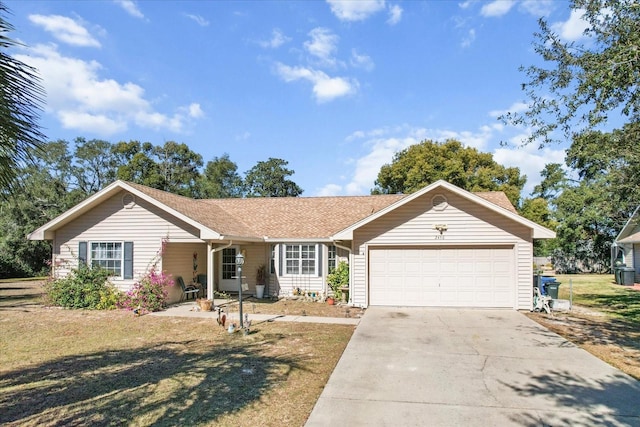 single story home featuring a garage