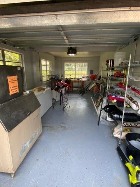 view of garage