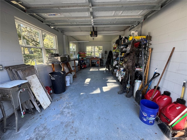 garage featuring a garage door opener