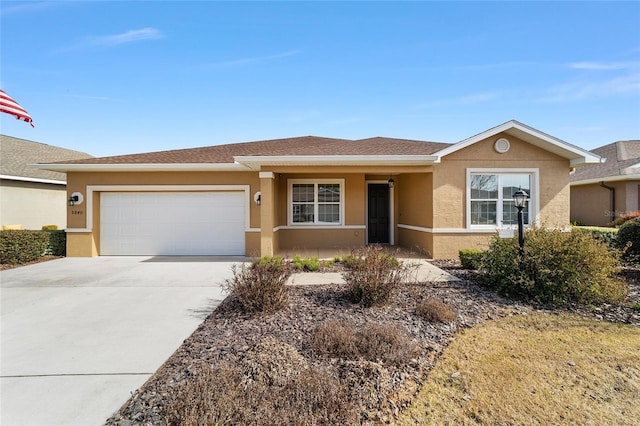 ranch-style home with a garage