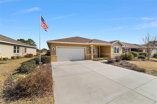 ranch-style house featuring a garage