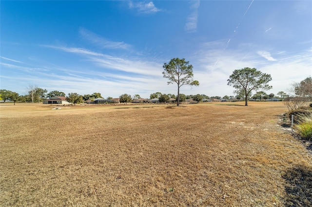 view of yard with a rural view