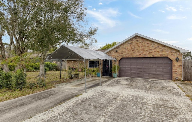 view of front of home with a garage