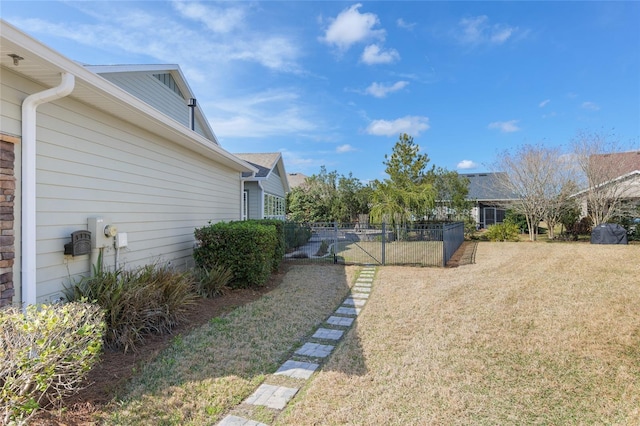 view of yard with fence