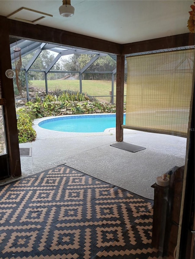 outdoor pool with a patio