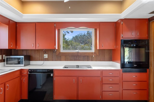 kitchen with black appliances