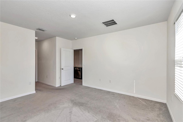 carpeted empty room featuring plenty of natural light and a textured ceiling