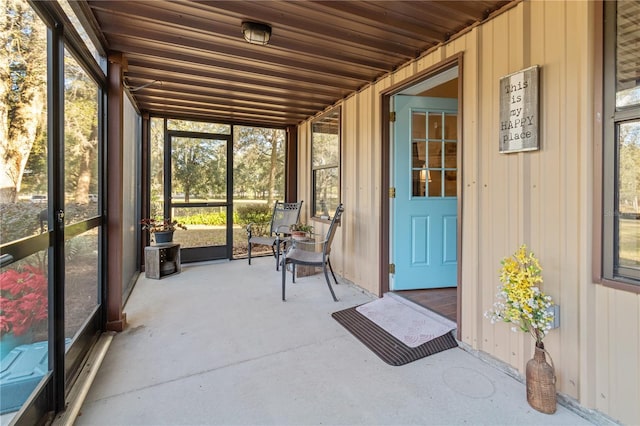 view of unfurnished sunroom