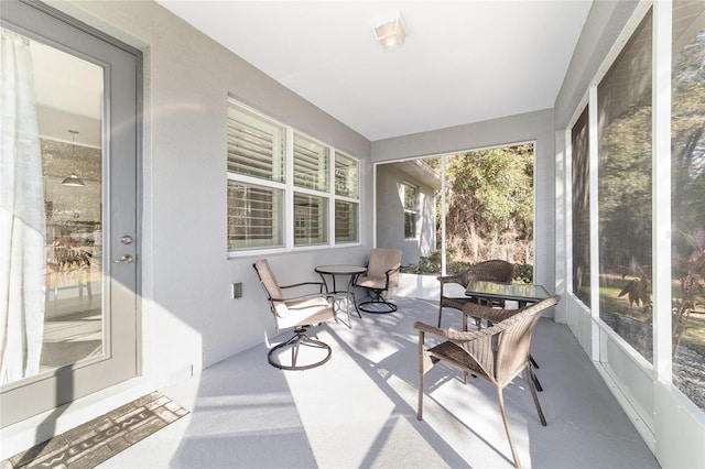 view of sunroom