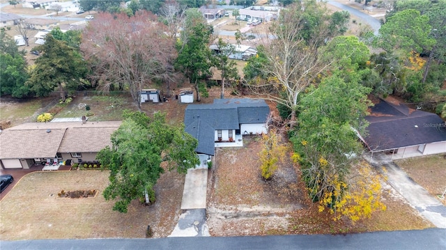 aerial view with a residential view