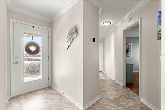 entrance foyer with crown molding