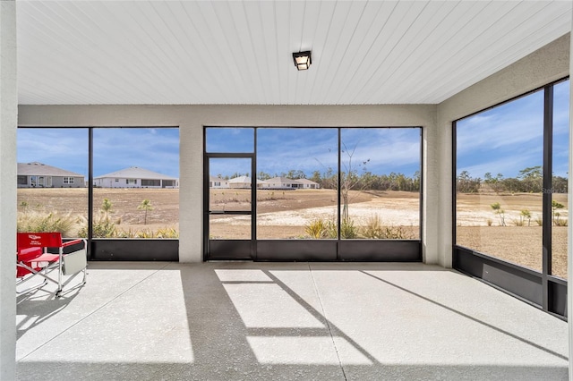 view of unfurnished sunroom