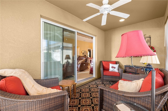 view of patio / terrace with ceiling fan