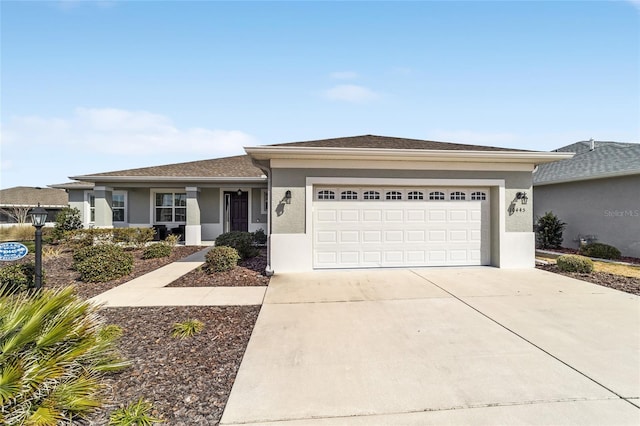 view of front of house with a garage