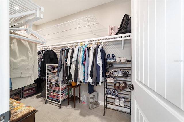 view of walk in closet