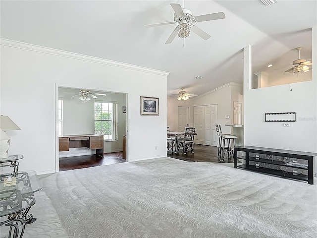 8574 SW 60th Ct, Ocala, FL 34476 - living area with ceiling fan and crown molding