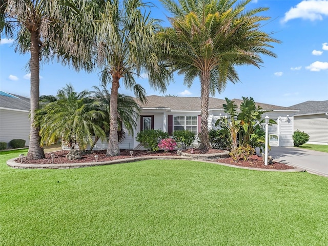 view of front facade with a front lawn