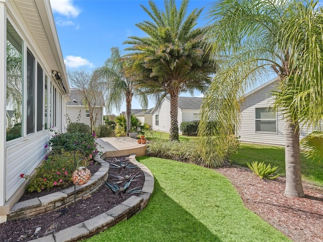 view of yard featuring a deck