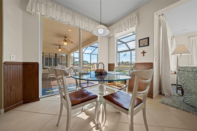 view of tiled dining space