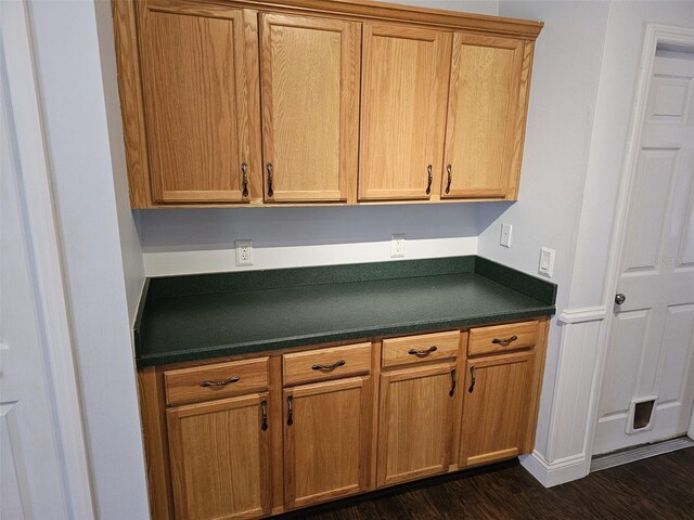 kitchen featuring dark hardwood / wood-style floors