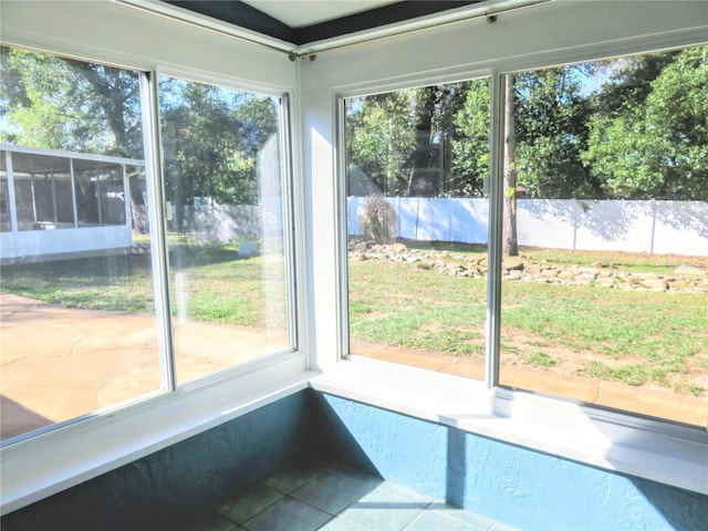 view of unfurnished sunroom