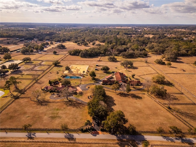 aerial view featuring a rural view