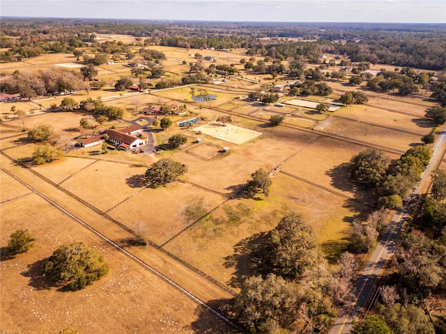 aerial view with a rural view