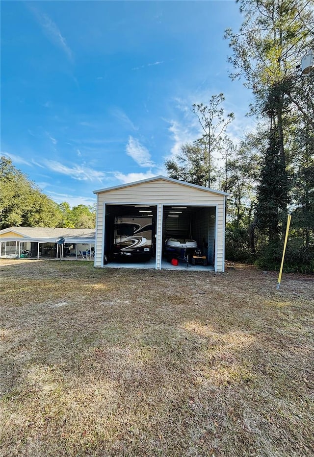 exterior space with a carport