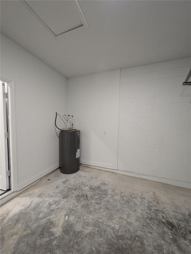 garage with water heater