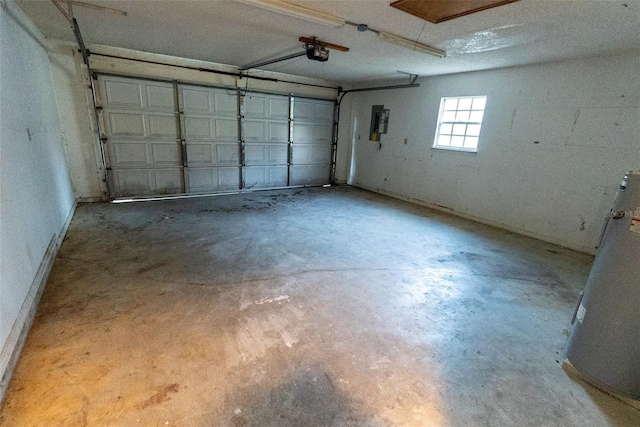 garage featuring a garage door opener and electric panel