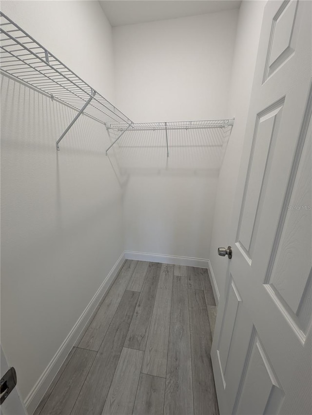 spacious closet with hardwood / wood-style flooring