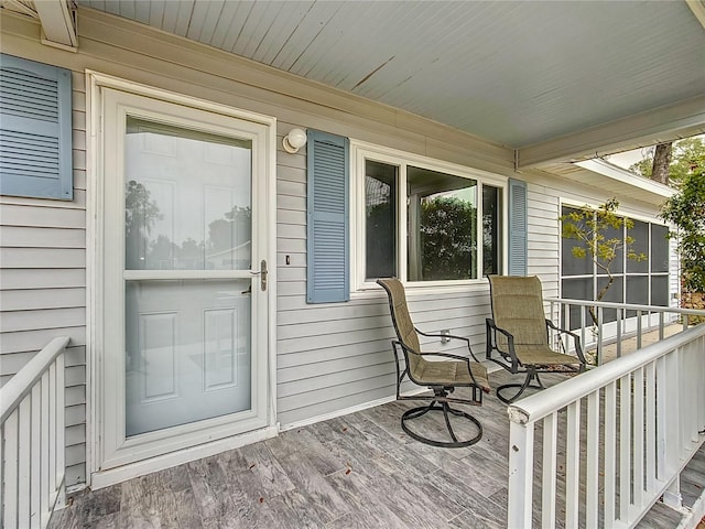 wooden deck with covered porch